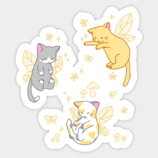 fairy kitties (classic orange) Sticker